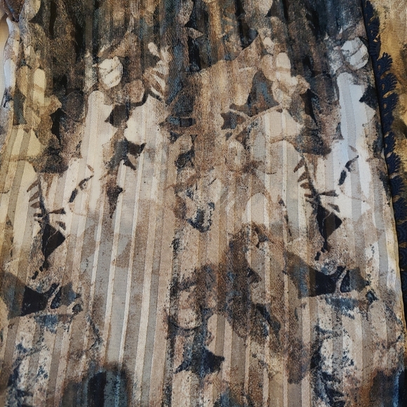 Buckle Boho Peasant Top Multicolor Watercolor Abstract Sheer Puff Sleeve Size M - Picture 13 of 14